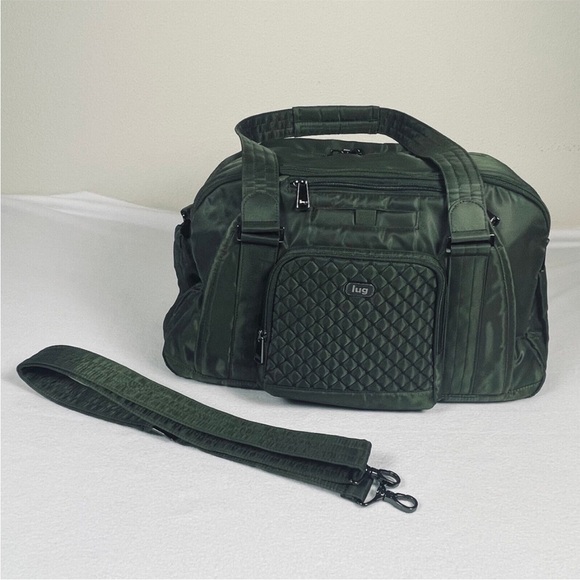 Lug Propeller Quilted Duffel Bag w/Strap Olive Green Travel Overnight Carry-on - Picture 4 of 16